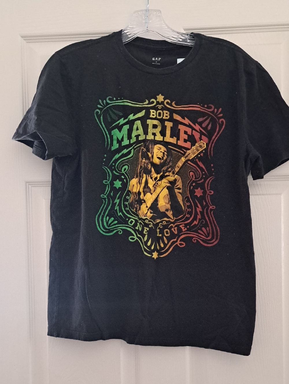 GAP Factory Black Bob Marley Rasta Graphic Tee